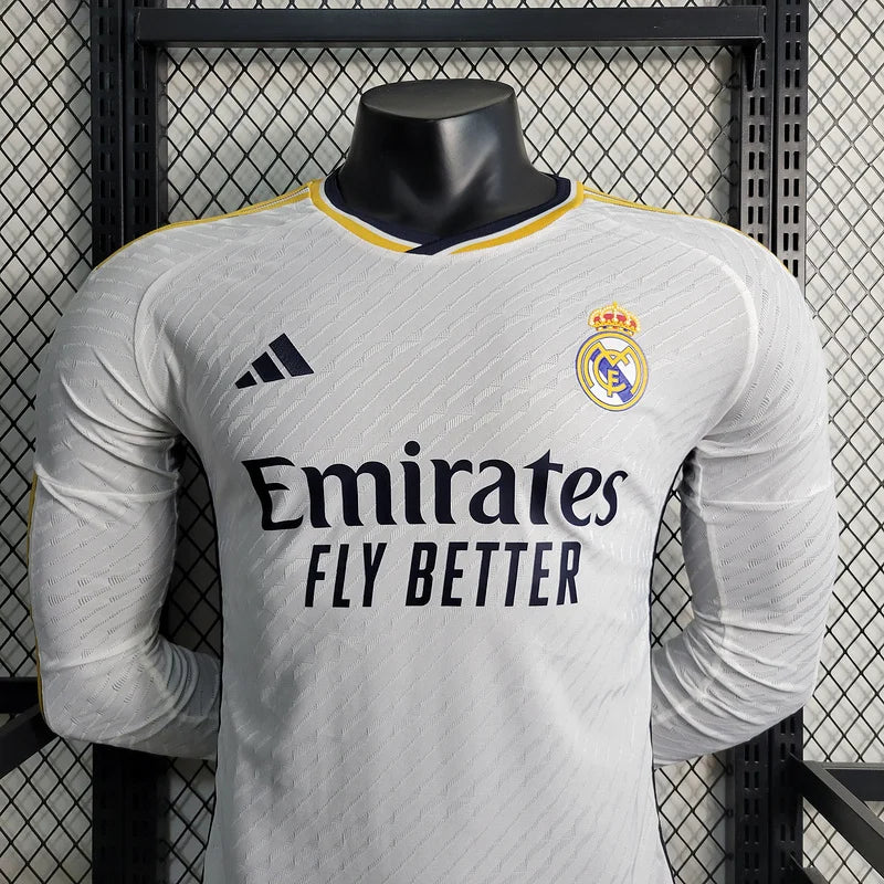 Real Madrid 23/24 Home Jersey Long Sleeve Players Version